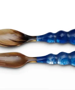 Lily Juliet SERVING MARDI GRAS RESIN SERVERS COBALT BLUE