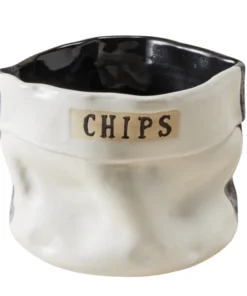Style Union Home SERVING CERAMIC CHIP BOWL | BLACK & WHITE