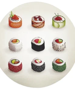 Nicolette Mayer Collection SUSHI GO ROUND PLACEMAT | PEBBLE VINYL