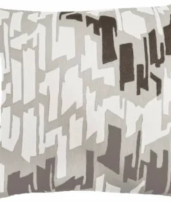 Judy Ross Textiles PILLOWS TWEED PILLOW CREAM & GREY | 18 X 18