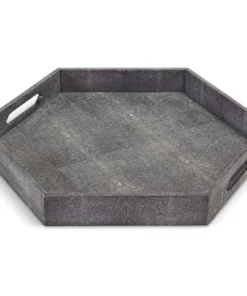 Regina Andrew Design, Inc. HEXAGON SHAGREEN TRAY | CHARCOAL