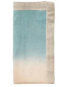 Kim Seybert THE TABLE DIP DYE NAPKIN NATURAL & SEAFOAM