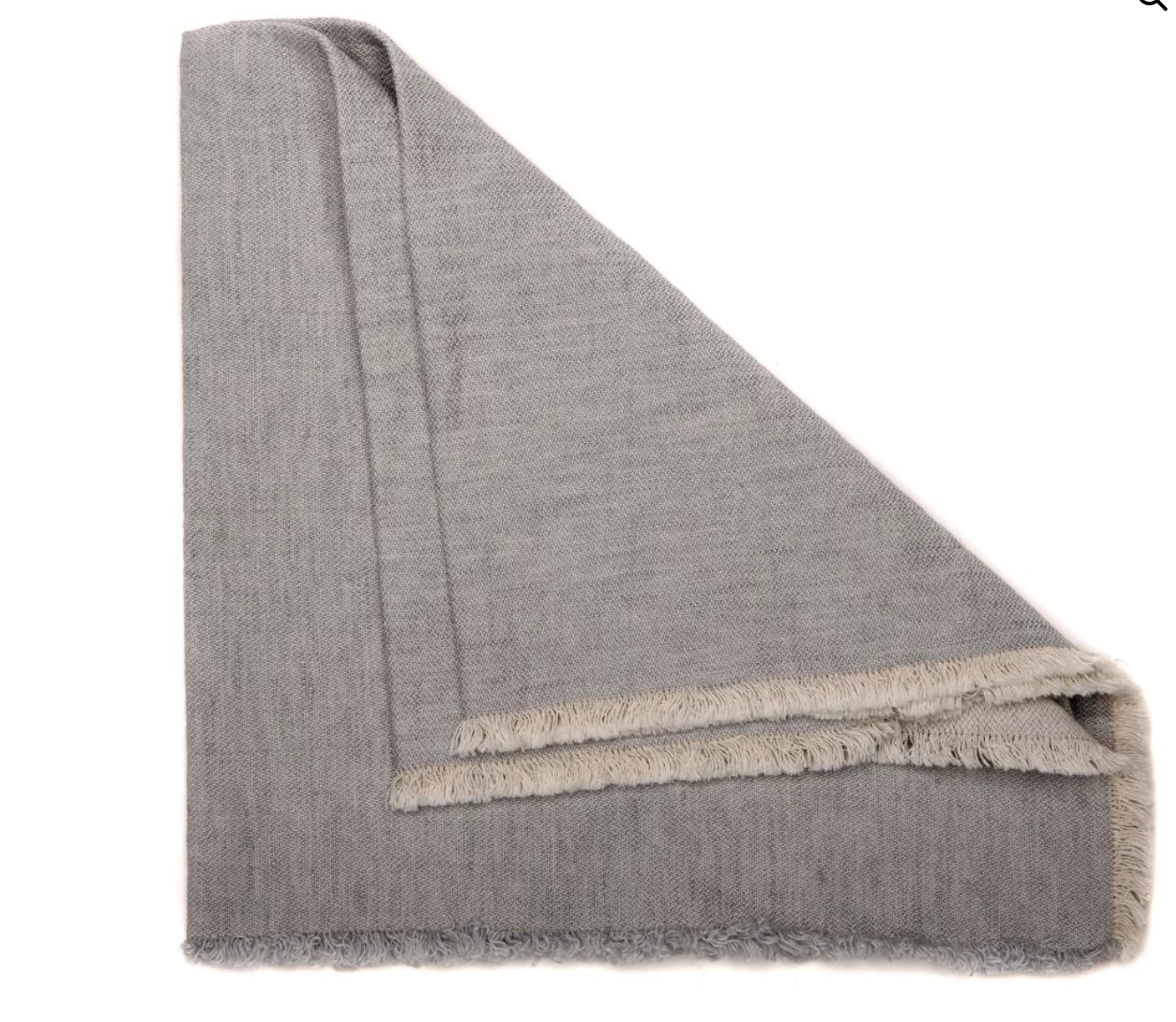 Deborah Rhodes THE TABLE WOVEN WASHED FRINGE NAPKIN | GREY