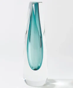 Global Views THE HOME TRIANGLE CUT VASE AZURE
