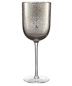 Kim Seybert CRACKLE PLATINUM GLASSWARE | SET OF 4 DRINKWARE
