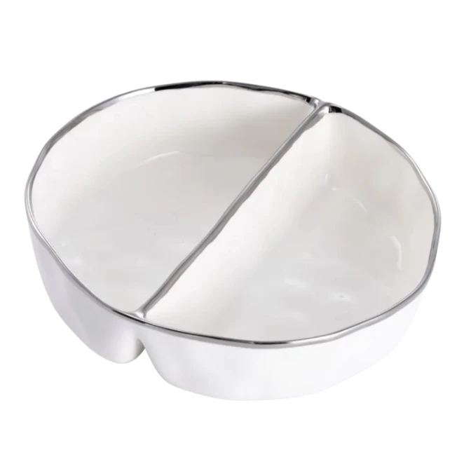 Pampa Bay BIANCA 2 SECTION BOWL LARGE SERVING