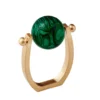 Kim Seybert MINERAL NAPKIN RING EMERALD THE TABLE