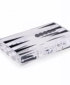 Bey-Berk GAMES & GADGETS ACRYLIC BACKGAMMON SET BLACK