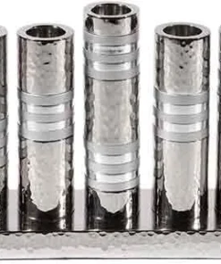 Alef To Tav EMANUEL HAMMERED MENORAH | SILVER JUDAICA