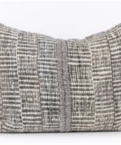 Treko MAKUN STRIPES PILLOW WHITE & GREY | 24 X 15