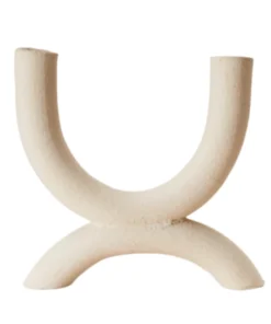 Style Union Home FOREVER DUAL CANDLE HOLDER RAW WHITE CANDLELIGHT