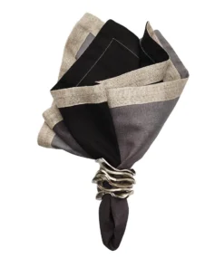 Kim Seybert THE TABLE DIP DYE NAPKIN GREY & BLACK
