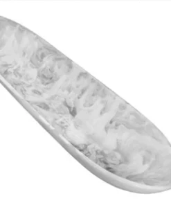 Nashi Home SWIRL RESIN BOAT BOWL WHITE