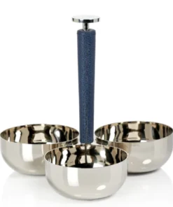 Zodax LAGUNA LEATHER WRAP CONDIMENT SET SERVING