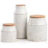 Abigails CERAMIC CANISTER SET | 3 PC | OFF WHITE BOXES & STORAGE