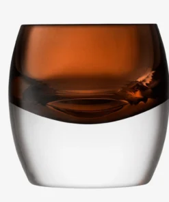LSA International WHISKEY CLUB DOF GLASS SET | BROWN AMBER | 2 PIECE