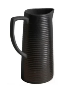 BIDK Home CERAMIC RIBBED PITCHER | BLACK PITCHERS