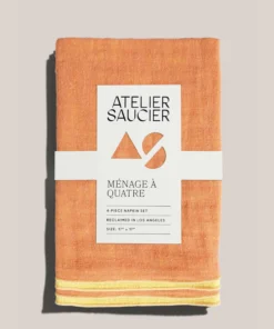 Atelier Saucier THE TABLE CREAMSICLE LINEN NAPKIN SET