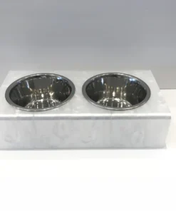 EYE CANDY DOG BOWL | WHITE MARBLE