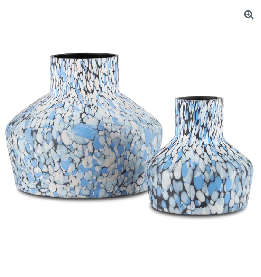 Currey & Company THE HOME CONFETTI GLASS BLUE VASES