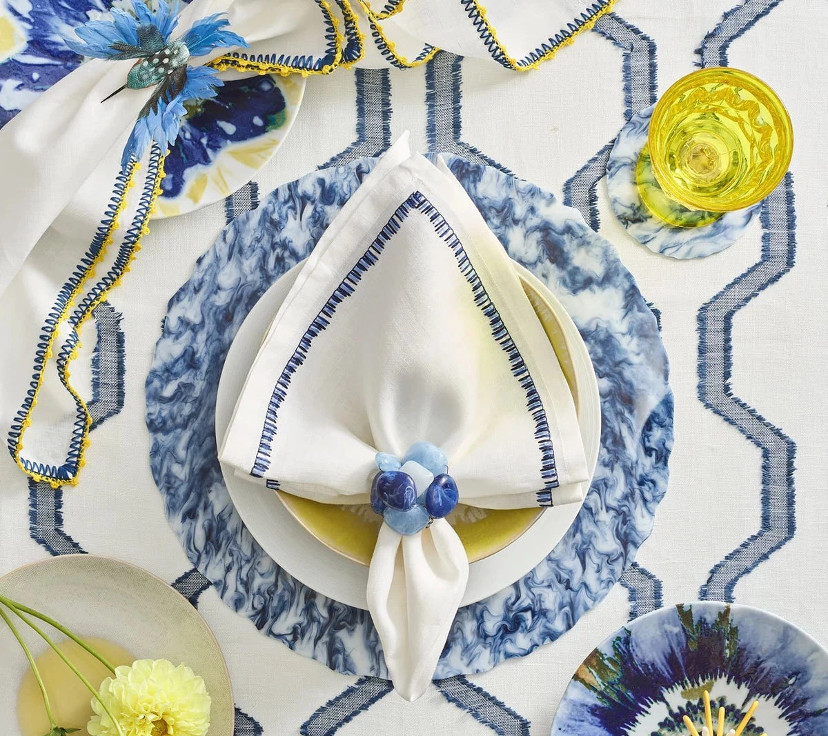 Kim Seybert THE TABLE SEA STONE NAPKIN RING SET