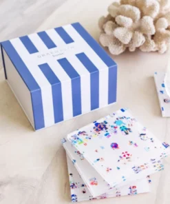 SUMMER HOSTESS GIFTS BEACH COASTER SET GRAY MALIN