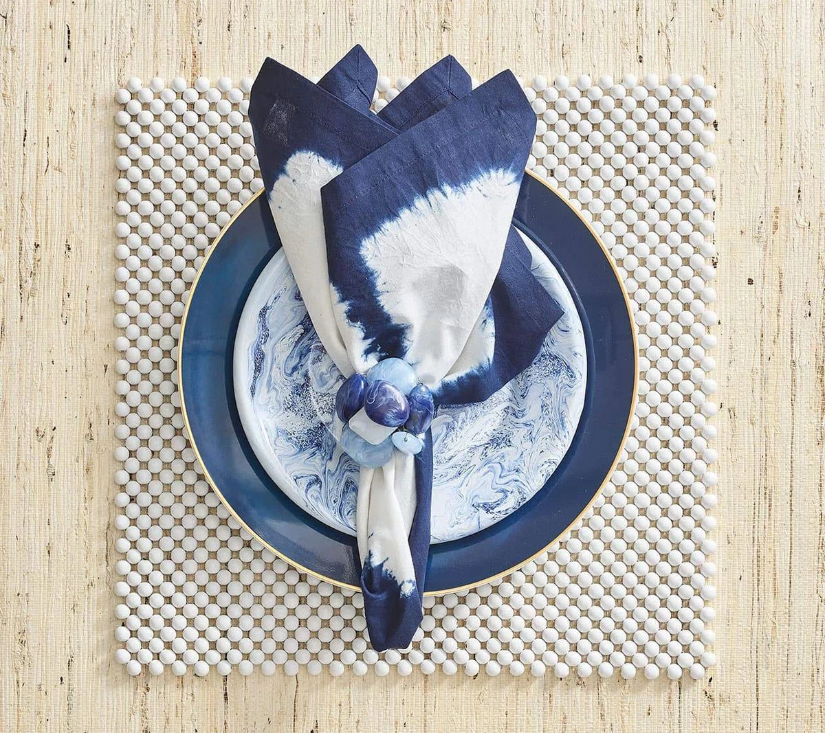 Kim Seybert THE TABLE SEA STONE NAPKIN RING SET