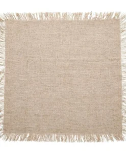 Kim Seybert FRINGE NATURAL & SILVER NAPKIN